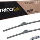 TRICO Gold (18-2220) 22 & 20 Inch Pack of 2 Automotive Replacement Windshield Wiper Blades for My Car Super Premium All Weather Beam Blade for Select Vehicle Models