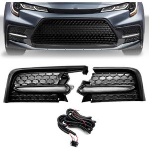 LED Fog Lights Compatible With 2020 2021 2022 Toyota Corolla SE XSE, A pair of Front Bumper Driving Fog Lamps With Harnesses and Bezel- Clear Lens