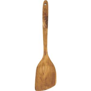 FAAY 13.5" Right-Hand Teak Spatula for Wok - Extra Wide 3.15" Head, Thin Edge Turner for Nonstick Pans, Coconut Oil Finish, Thai Handcrafted Wood