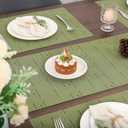 Myir JUN Table Runner, Vinyl Table Runner Indoor 72 Inch Long Arbitrarily Cropped Runner for Table Heatproof for Home Party (Green, 12 x 72 inch)