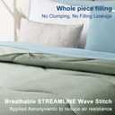 MEELUS Lightweight Comforter Cooling Sage Green, All Season Duvet Insert Breathable Queen Size Summer Bedding, Soft Microfiber Cool Down Alternative Quilt with Corner Tabs, 88x88 inch