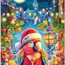 ZSYCZAO Christmas 500 Pieces Puzzle for Adults, Puzzles for Adults 500 Pieces, Winter Santa Parrot Deer Jigsaw Puzzle, Challenging Puzzle Perfect for Game Nights, 20.5 X 15 in