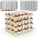 WIKDAY 24 Count x 10 Sets Plastic Cupcake Containers, Durable and BPA-Free Cupcake Holder with Lid for Easy Transport Storage, Stackable Clear Cupcake Carriers, Reusable Dessert Boxes, 1 pack