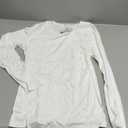 Women Long Sleeve Crewneck Rib Knit Slim Fit Shirts Basic Tee Tops 2024 Casual T-Shirt Going Out Workout Outfits (Medium, White)