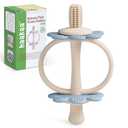 haakaa Silicone Baby Teether Toys,Nipple-Shaped End for Gum Massage,360 Baby Toothbrush Head for Self-Brushing Training,Easy to Grip- Sky Blue