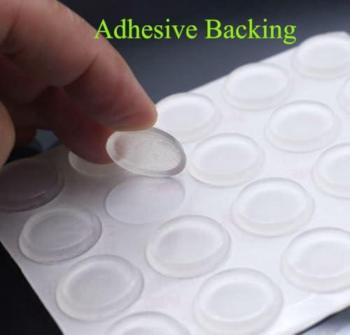 LINOUPOWER510 Glass Table Top Anti Slip Pads,Glass Table Top Bumpers to Prevent The Table Top from Sliding.Self Adhesive Backing Bumpers for Drawer and Cabinet Doors,Adhesive Rubber Feet Bumpers.