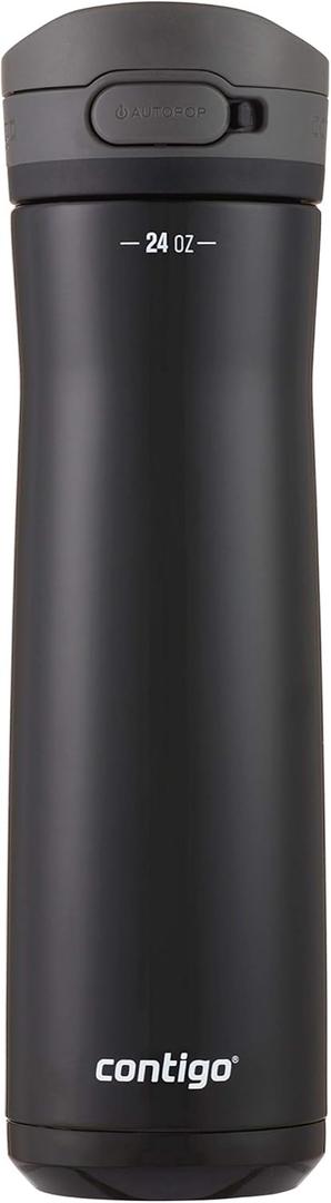 Contigo Jackson Chill 2.0 Stainless Steel Water Bottle with AUTOPOP Lid, 24oz. (24oz (Pack of 1), Licorice)
