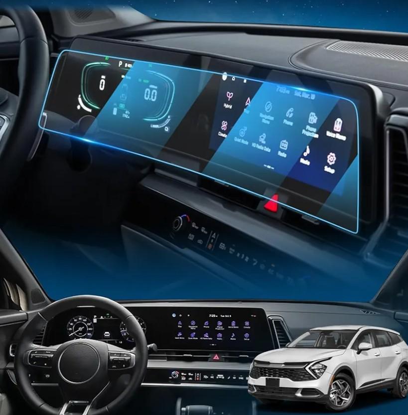 ECOZEN Screen Protector For 2023-2025 Kia Sportage - Dual 12.3-Inch Integrated Panoramic Curved Screen Protector - 4 Pcs Nano Film For 2023-2025 Kia Sportage(EX/X-Line) Accessories Plastic