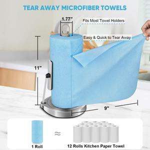 AIDEA Microfiber Cleaning Cloth Roll 165 Sheets(2 Roll), Tear Away Microfiber Towels, Reusable Paper Towels, Washable Shop Rags, Scratch Free, Absorbent Dish Rags for Car, Home, Shop, 11" x 9" 