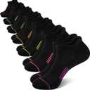 Heatuff 7 Pairs Womens Ankle Socks Athletic Cushioned Anti-Blister Running Low Cut Socks with Tab