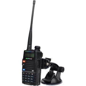 Compact Suction Cup Radio Holder, Dashboard or Windshield Walkie-Talkie Bracket Compatible with Kenwood Baofeng UV5R Motorola Talkabout Retevis Midland Yaesu CB Radio