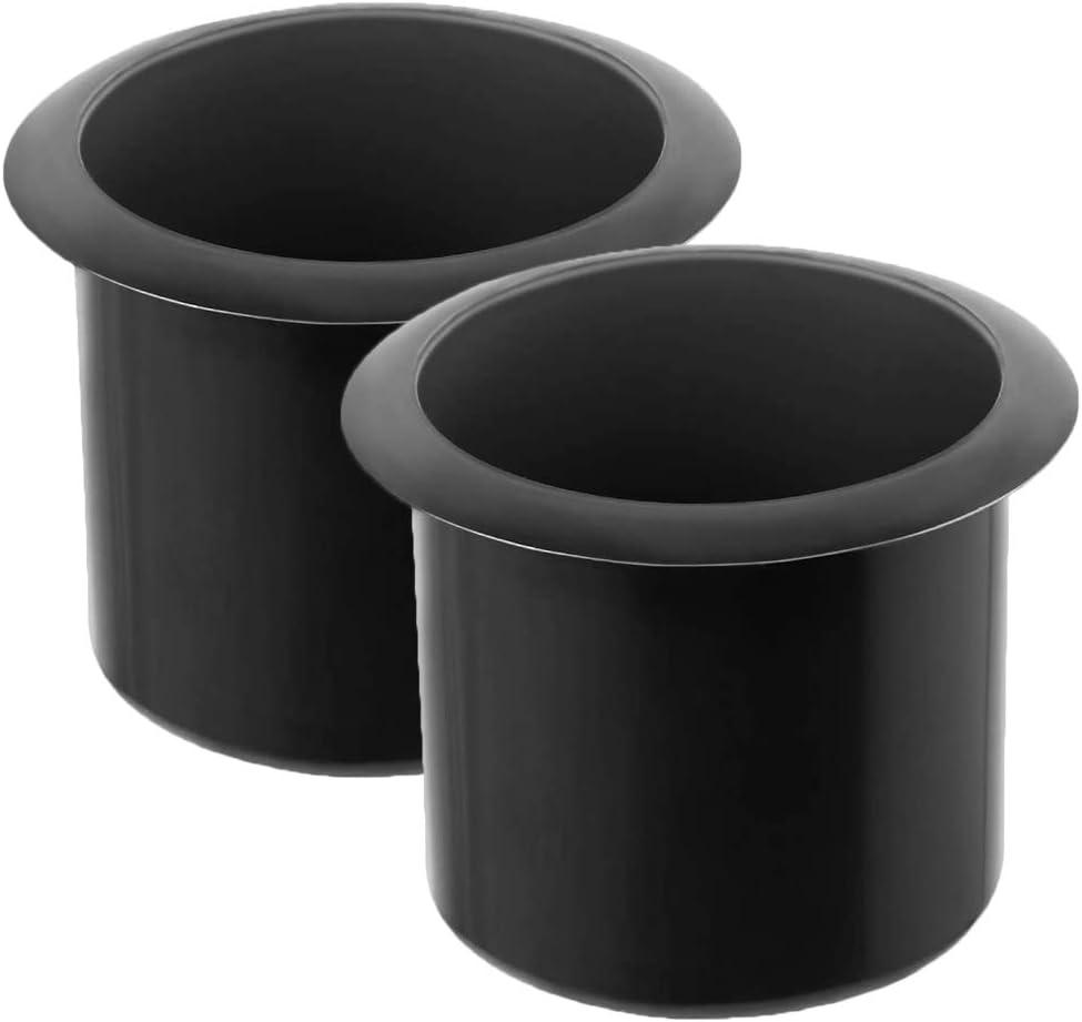 GYBest 2 Pcs Plastic Black Cup Holder, Recliner-Handles Replacement Cup Holder Insert for Sofa Boat Couch Recliner Poker Table (Bottom: 3.54", Top: 4.17", Height: 3.94") (Large)