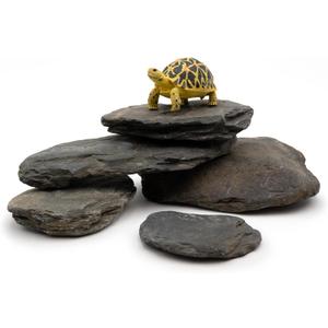 Aquarium Stone Natural Slate Stream Turtle Tank Rocks 3-7 inches Fish Rock for Aquarium Aquascaping Shrimp Tanks Amphibian Enclosures Paludarium-5lb