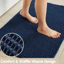TYUU Waffle Bath Mat, Boho Bathroom Rugs Non Slip Washable Super Absorbent Quick Dry Bath Mat Farmhouse Bathroom Decor, 30"x20" Navy Blue