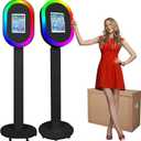 Portable Photo Booth Machine Compatible with iPad 10.2" 10.5" 10.9" 11" 12.9" 13",Metal Selfie Station photobooth Machine,RGB Ring Light,Custom Logo,for Parties Wedding Rental (Honeycomb Box),Missing HoneyComb Box