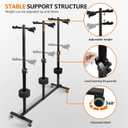 Multi Guitar Stand, Guitar Rack with Acoustic Holder, Reversible with Safety Support, Suitable for Acoustic Guitar, Electric Guitar, Bass and Banjo (6 Holders)