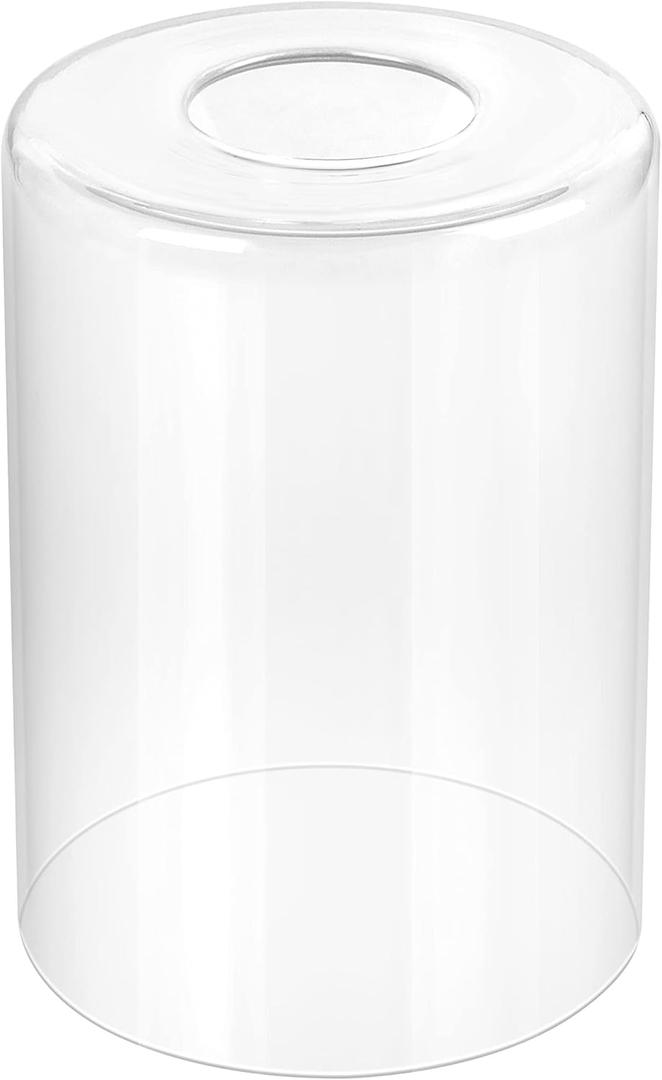 Unicozin Clear Glass Replacement Shade 1 Pack, 5.51inch High, 3.94inch Diameter, High Transmittance Cylinder Glass Lamp Shade Cover for Vanity Light Fixtures Floor Lamp Chandelier Pendant Light
