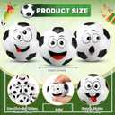 Arrowbash 12 Pcs Mini Face Stress Balls for Boys Girls Sport Funny Face Squeeze Foam Balls for Stress and Anxiety Relief for Party Favors Birthday Gift Decoration(Soccer)