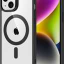 ESR for iPhone 14 Plus Case, Compatible with MagSafe, Shockproof Military-Grade Protection, Yellowing Resistant, Magnetic Phone Case for iPhone 14 Plus, Classic Hybrid Case (HaloLock), Clear Black