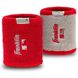Franklin Sports MLB Wristbands - Xvent - Baseball + Softball - 4 inches - Breathable + Durable (Red & Gray)