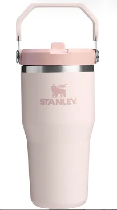 STANLEY IceFlow 2.0 Flip Straw Tumbler with Handle 20 oz | Twist On Lid and Flip Up Straw | Leak Resistant Water Bottle | Insulated Stainless Steel | BPA-Free | Rose Quartz