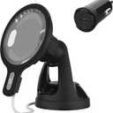 Scosche MSHWDPD20 MagicMount Windshield/Dashboard Suction Cup Mount for MagSafe Wireless Charger, (Charger not Included) Car Stand for MagSafe Charging Pad Compatible with iPhone 16/15/14/13/12 Series (Black)
