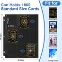 100 Pack 9 Pocket Page Protector, Trading Card Sleeves Pages Baseball for 3 Ring Binder Hold 1800 Cards, Sheets Standard Size Cards, Sport Game Business Cards (Black)