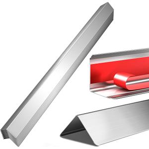 3x3x48 Inch 304 Stainless Steel Wall Corner Guards (10-Pack) Heavy Duty Rounded Corner Protector, Smooth Folded Edge Design for Wall Protection Stainless Steel Slab (Silver)