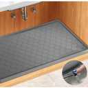 Silicone Under Sink Mat 34" x 22", kitchen Essentials and Gadgets, Shelf liner and Cabinet Protector, Home Organizers and Storage, Waterproof Bathroom Tray