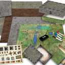 Melee Mats DND Map Starter Set - 22 x 26" Double Sided, Wet & Dry Erase Battle Terrain Grid for Dungeons and Dragons - Tabletop Board Gaming Kit with Accessories