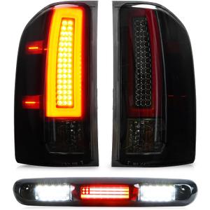 Tail Light + 3rd Third Brake Cargo Lamp for 07-13 Chevy Silverado 1500, 07-14 2500 HD & 3500 HD, 08-14 GMC Sierra 3500 HD, High Mount Stop Light Rear LED Taillight Assembly, 25958482 25958483