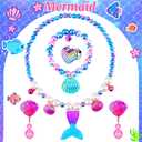 Jewelry Toys-for-Girls,Toddler Girl Toys Age 6-8,Kids Play Jewelry Princess Toy for 3 4 5 6 7 Year Old Girls Dress Up,Unicorn Mermaid Frozen Necklaces Rings Earrings for Christmas Birthday Gifts