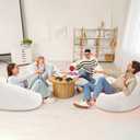 Realspring Inflatable Bean Bag Chairs Outdoor Blow up Camping Chairs Inflatable Lazy Sofa Folding Portable Bean Bag Loungers Couch for Movie Night(Beige,12 Pcs), 38.5 x 21.6 x 11 inches
