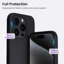 ORNARTO Compatible with iPhone 15 Pro Case 6.1", Liquid Silicone 3 Layers Full Covered Soft Gel Rubber Cover, Shockproof Protective Slim Phone Case with Anti-Scratch Microfiber Lining-Black