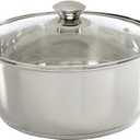 Ecolution Stainless Steel Stock Pot, Encapsulated Induction Ready Cooking Pot with Glass Lid, Oven Safe, Dishwasher Safe Soup Pot, 5-Quart
