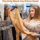 HOUSE DAY Pants & Skirt Hangers - 10 Pack Pants Hangers with Non-Slip Big Clips - Closet Hanger for Shorts, Shirts, Jeans, Slacks, Clothes, Clothing - Durable, Slim & Space Saving, Black - 12 Inch