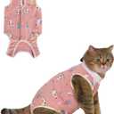 ANWA Cat Recovery Suit - Breathable Cat Onesie for Cats After Surgery Female, Kitten Surgery Recovery Suit Female Abdominal Wounds, Size: Large