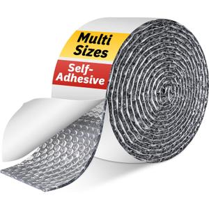 Double Bubble Reflective Foil Insulation Tape, Self-Adhesive Ac Pipe Insulation Wrap for AC Hose, HVAC Duct, Exhaust Hose, Bubble Wrap Insulation for Weatherproof Attics, Windows, Garages - 4 inch