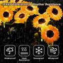 Christmas Flowers Solar Pathway Lights Outdoor, 2 Pack 6 Sunflower Solar Lights Outdoor, Waterproof Solar Sunflower Garden Lights, Decorative Sunflower Solar Pathway Lights for Garden Lawn Patio Yard