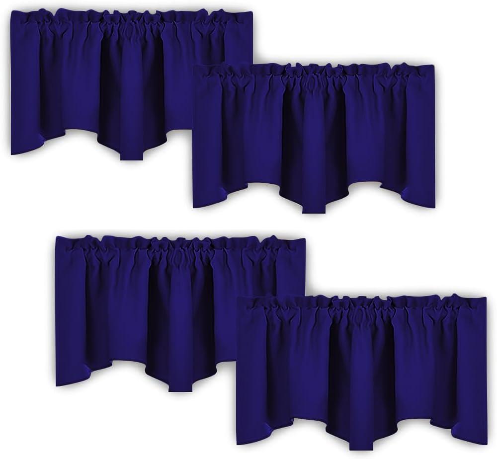NICETOWN Navy Blue Blackout Valance Curtains - Modern Design 52 inches by 18 inches Scalloped Rod Pocket Window Drapes/Draperies for Living Room/Bedroom/Apartment, Window Dressing Panels, 2 Sets NICETOWN Navy Blue Blackout Valance Curtains - Modern Design 52 inches by 18 inches Scalloped Rod Pocket Window Drapes/Draperies for Living Room/Bedroom/Apartment, Window Dressing Panels, 2 Sets