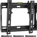 BONTEC TV Wall Mount Bracket, Fixed for 17-45 inch LED, OLED, LCD Flat Screen TVs up to 66lbs, Low Profile Ultra Slim Tilt Mount, Max VESA 200x200mm, Easy Installation, Fits 8" Wood Studs Set of 3
