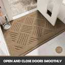 Door Mat Indoor Doormat,Front Back Door Mats Non Slip Entrance Rugs Rubber Backing,Inside Doormats for Entryway Low-Profile Absorbent Resist Dirt Floor Mats Washable Brown 24"x36"