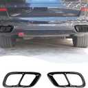 LLKUANG V8 Look Car Exhaust Mufflers Cover Trim Compatible With BMW X5 G05 X6 G06 X7 G07 2019-2026 Stainless Steel Car Muffler Tail Pipe Output Parts Trim Cover(for M Sports Version) (Glossy Black)