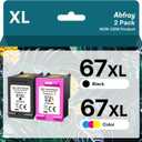 Abfray Remanufactured Ink Cartridges Replacement for HP 67 XL High Yield for Envy 6055e 6055 6052 6075 Envy Pro 6455e 6455 6475 6452 6458 DeskJet 4155 2755e 2755 (1 Black, 1 Tri-Color)