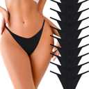 UNDER THE SEA 10 Pack G String Thongs for Women Seamless Underwear Low Rise No Show Thong Stretch Women's Panties Sexy (Medium)