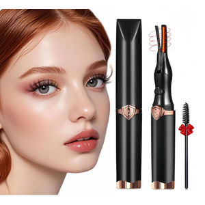 Heated Eyelash Curler  2in1 ClipType Design, 3 Temperature Modes, USB Rechargeable Electric Eyelash Curler, Natural Curling 24H LongLasting Curl, Gift for Women, Brown Black A1