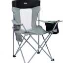Camping Chairs Lawn Portable Foldable Camp Folding Lightweight Chair for Adults with Drink Holder and Cooler Pouch Outdoor for Camping, Lawn, Sports, Picnic, Music Festival, Gray Black (Large)