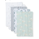 Burts Bees Baby Infant Burp Cloths, 100% Organic Cotton Extra Absorbent Soft Fabric Drool Cloths, 5-Pack Newborn Must-Have Essential Large Burping Cloths, One Size 17 x 11.75 Inches