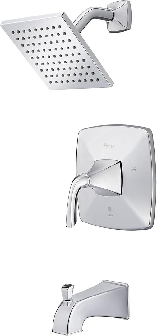 Pfister Bronson Tub & Shower Trim Kit (Valve Not Included), 1-Handle, Polished Chrome Finish, LG898BSC (3-Hole)