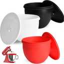 5 Qt Silicone Bowl Liners with Lids for Kitchenaid Mixer, 3-Pack Extra-Thick 2mm Kitchenaid silicone bowl insert for Kitchenaid, Precision Fit for Tilt-Head, Quick Replacement & Easy Clean